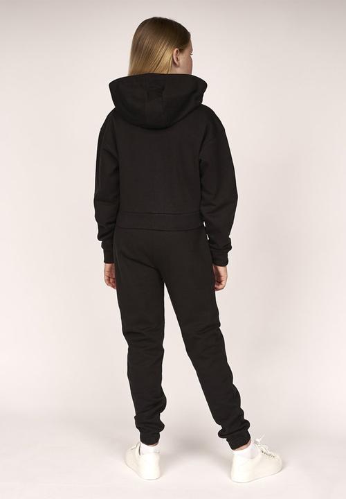 Lilylane - Melba cropped printed hoodie - black