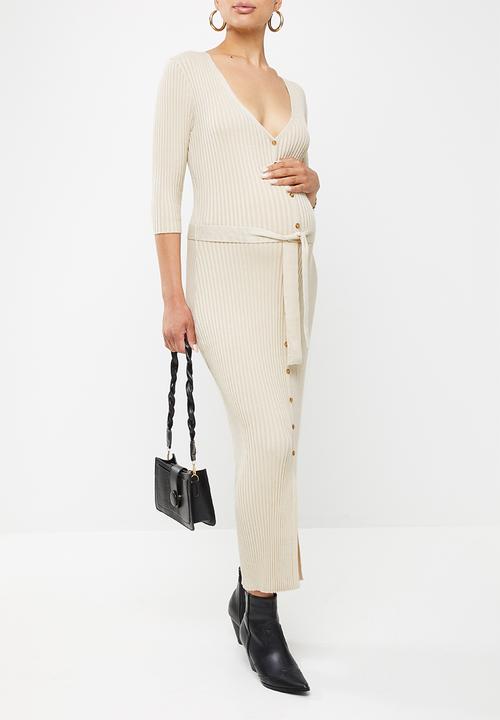 Glamorous - Maternity button down knit dress - neutral