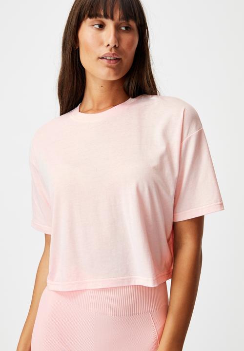 Cotton On - Relaxed active t-shirt - pink sherbet marle