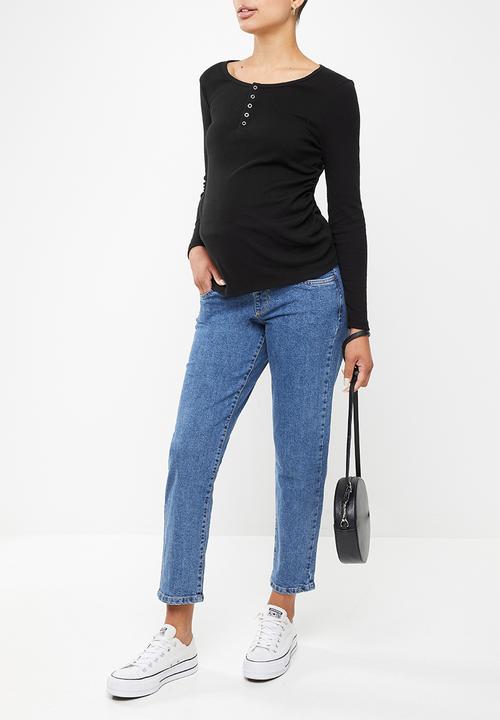 Cotton On - Maternity stretch mom jean - blue