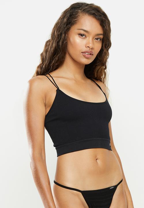 KANGOL - Rib seamless crop - black & white