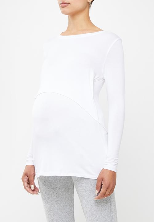 Cotton On - Maternity 2 in 1 long sleeve top 3 pack - white
