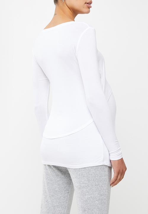 Cotton On - Maternity 2 in 1 long sleeve top 3 pack - white