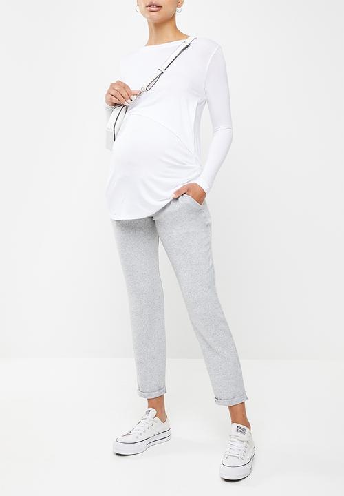 Cotton On - Maternity 2 in 1 long sleeve top 3 pack - white