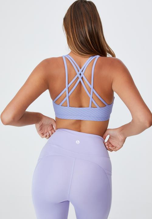 Cotton On - Strappy sports crop - periwinkle texture