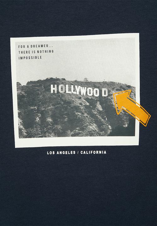 MANGO - Cross short sleeve tee - navy