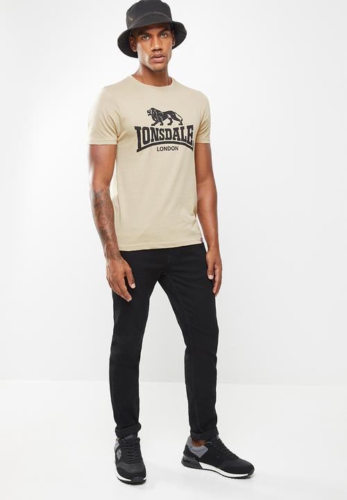 Lonsdale - Basic logo crew neck tee - beige