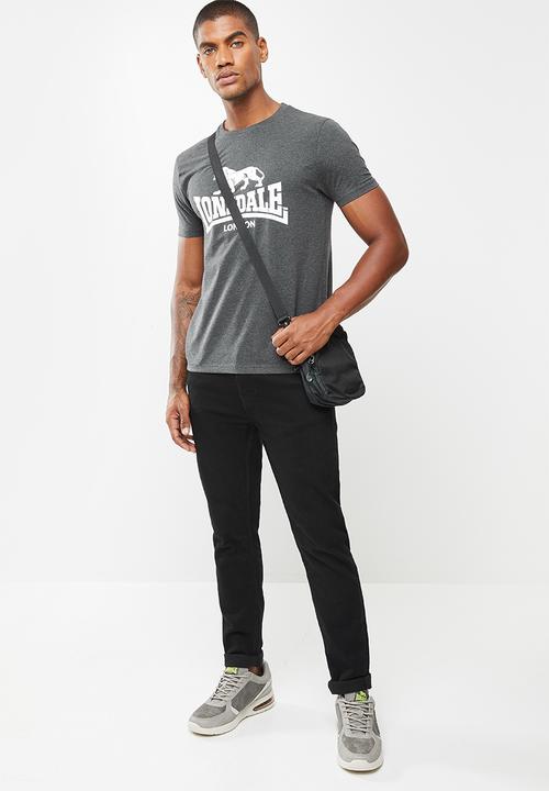 Lonsdale - Basic logo crew neck tee - charcoal