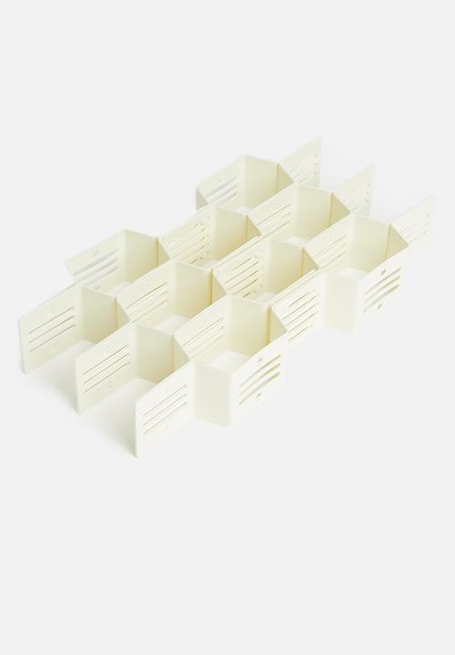 Fine Living - Honeycomb draw organiser set of 2 - white