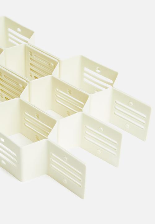 Fine Living - Honeycomb draw organiser set of 2 - white