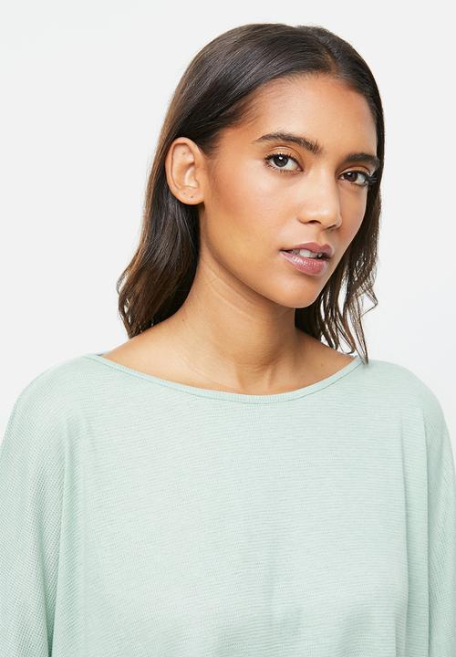 Blake - Brushed knit rib boxy short sleepset - aqua
