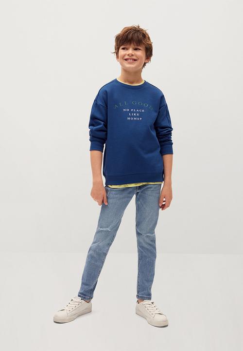 MANGO - Wording sweatshirt - bright blue