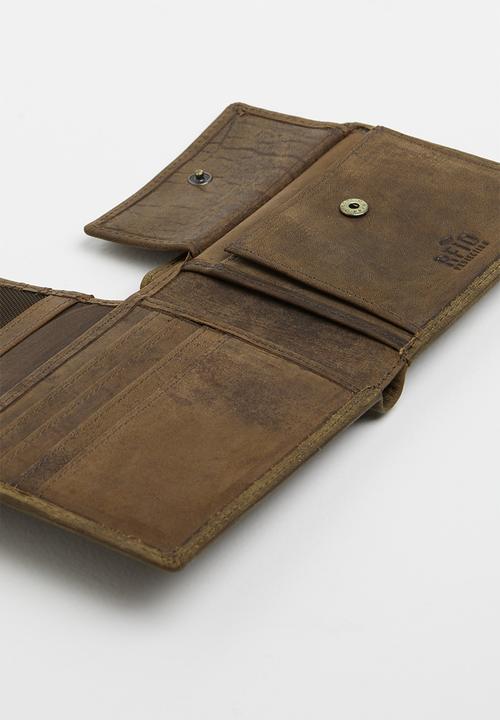 POLO - Hamada coin billfold with top flap - brown