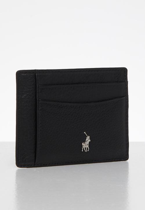 POLO - Nappa credit card wallet with top pocket - black