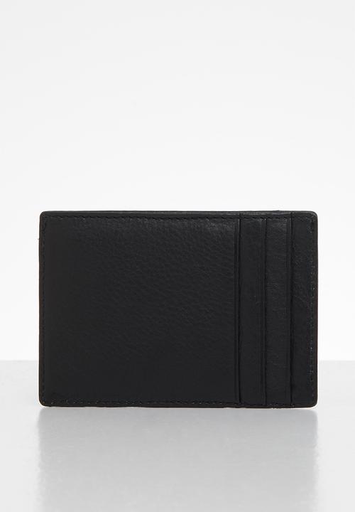 POLO - Nappa credit card wallet with top pocket - black
