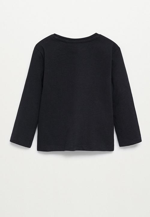 MANGO - Marcos long sleeve tee - black