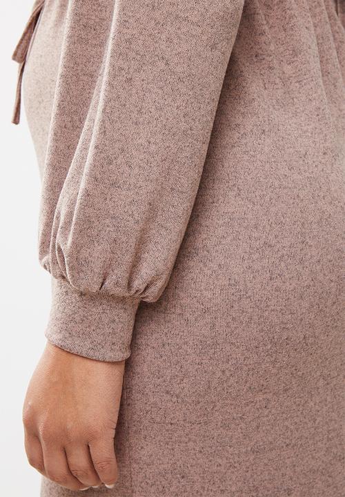 Superbalist - Nursing drawstring dress - taupe melange