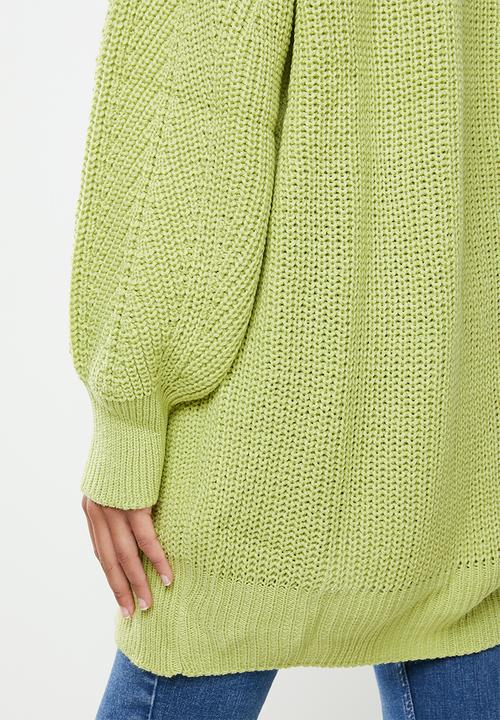 Glamorous - Balloon sleeve jumper- wasabi