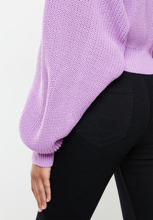 Glamorous - Cropped knit cardi - lilac