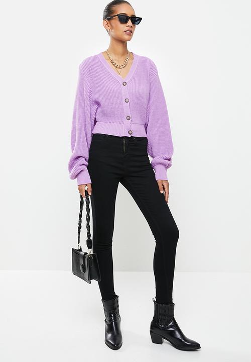 Glamorous - Cropped knit cardi - lilac