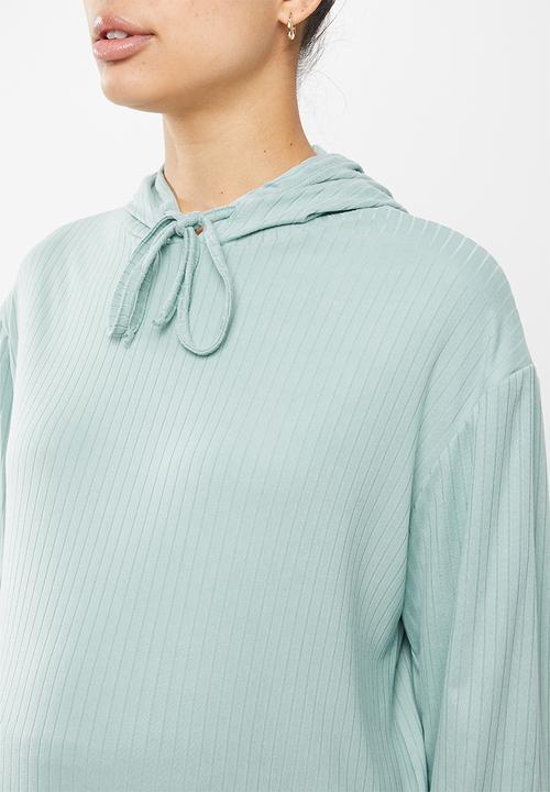 Superbalist - Rib hoodie - sage