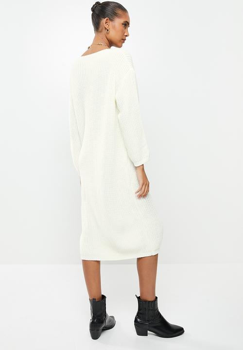 Glamorous - Knitted midi  jumperdress - cream