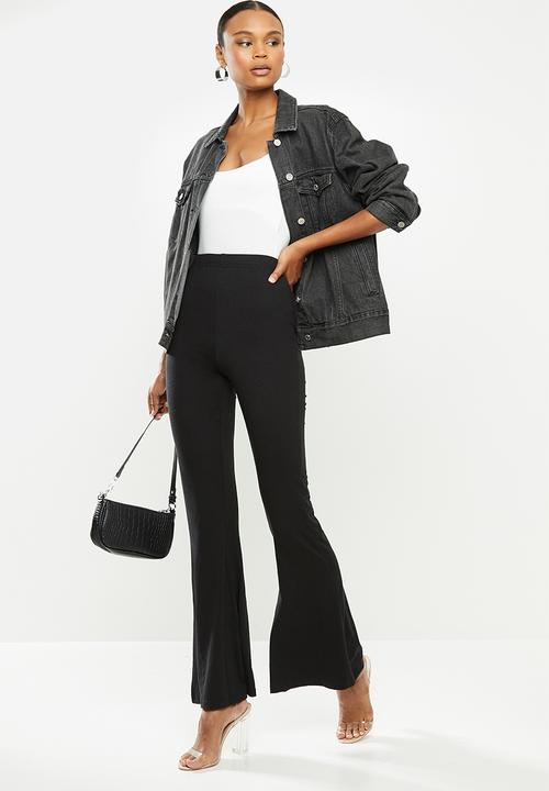 Missguided - 2 Pack jersey flare - black & grey