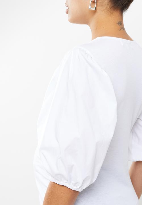 Superbalist - Puff sleeve tee - white