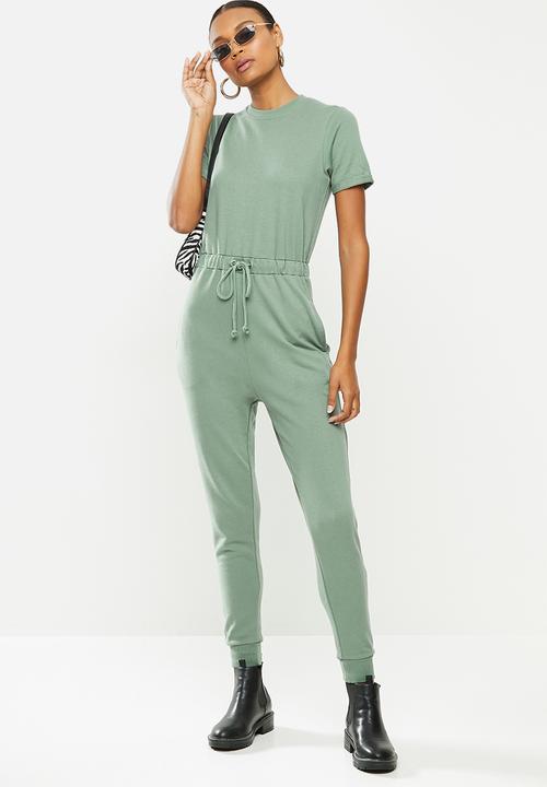 Missguided - Drawstring jogger cuff jumpsuit - sage
