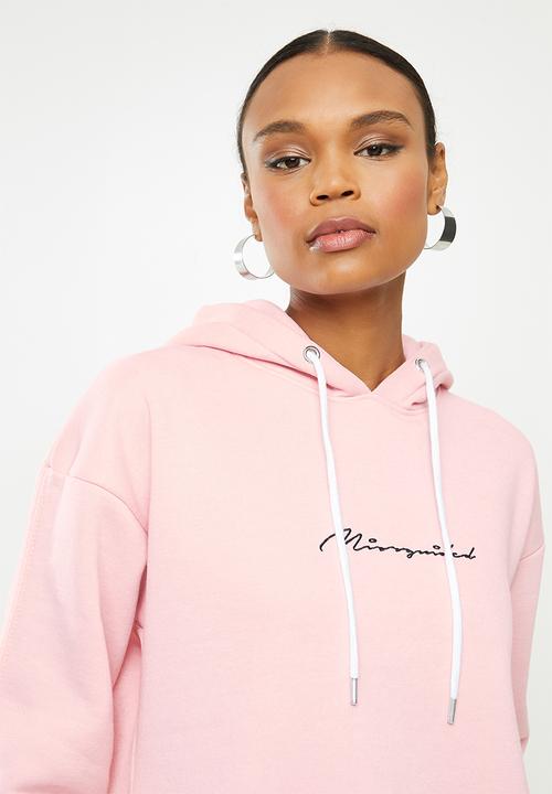 Missguided - Missguided script seam detail hoodie - pink