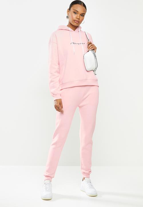 Missguided - Missguided script seam detail hoodie - pink