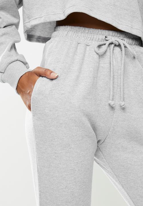 Missguided - Coord off the shoulder sweat & jogger - grey