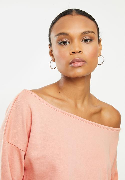 Missguided - Coord off the shoulder sweat & jogger - pink