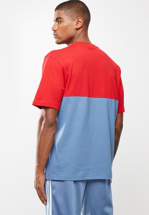 adidas Originals - Slice box T-shirt - crew blue & scarlet