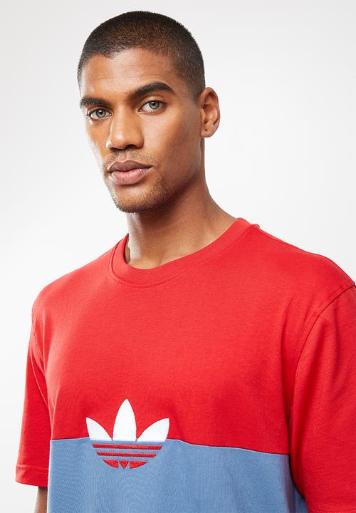 adidas Originals - Slice box T-shirt - crew blue & scarlet
