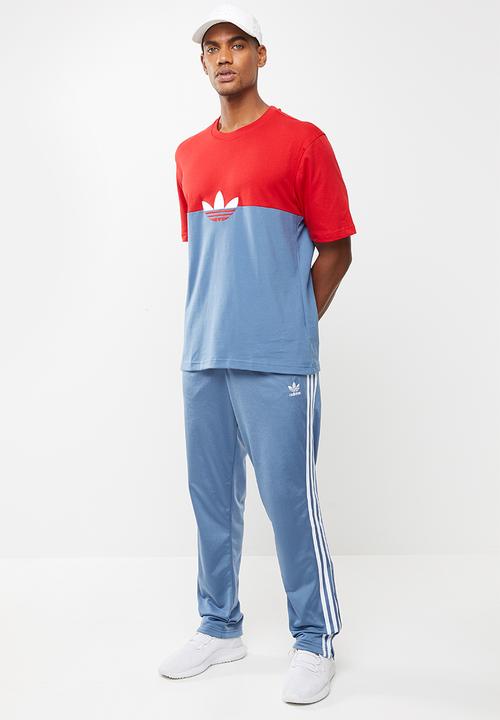 adidas Originals - Slice box T-shirt - crew blue & scarlet