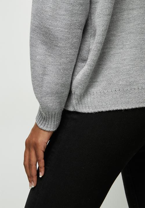 edit - Knitwear hooded top - grey