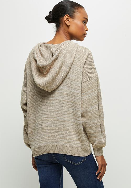 edit - Knitwear hooded top - neutral
