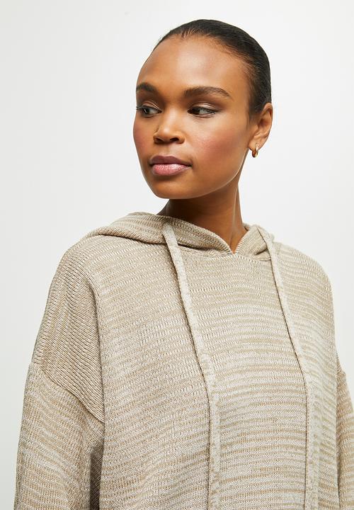 edit - Knitwear hooded top - neutral