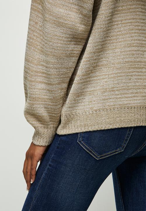 edit - Knitwear hooded top - neutral