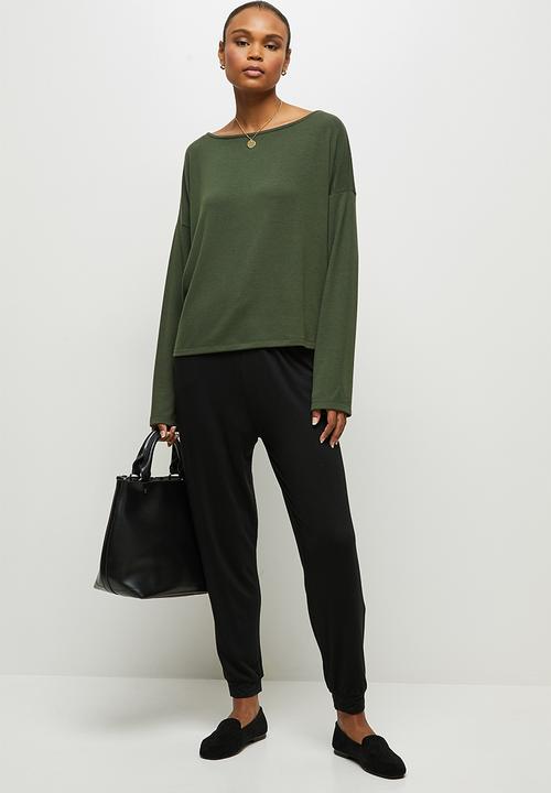 edit - Knit toggle jogger - black