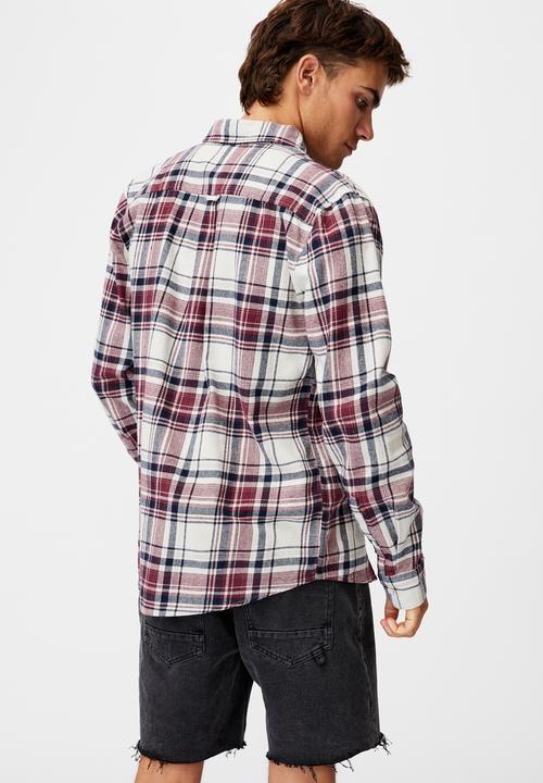Cotton On - Washed long sleeve check shirt - multi