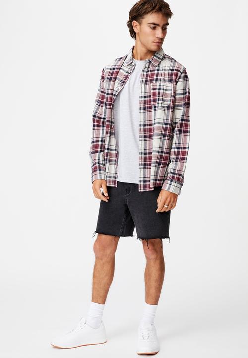 Cotton On - Washed long sleeve check shirt - multi