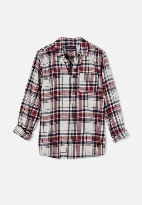 Cotton On - Washed long sleeve check shirt - multi