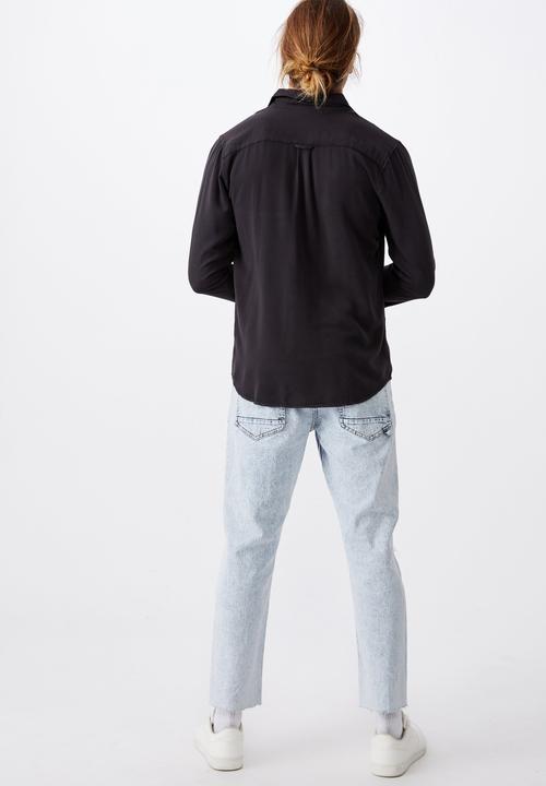 Cotton On - Cayman long sleeve shirt - washed black