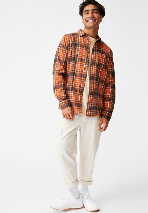 Cotton On - Washed long sleeve check shirt - multi