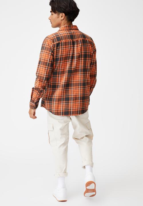 Cotton On - Washed long sleeve check shirt - multi
