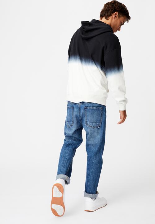 Cotton On - Drop shoulder pullover fleece - black & white 