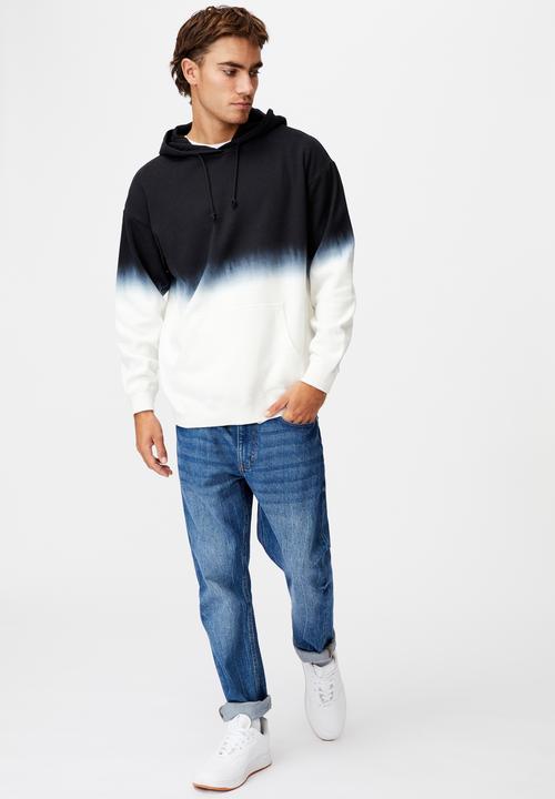 Cotton On - Drop shoulder pullover fleece - black & white 