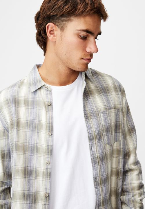 Cotton On - Washed long sleeve check shirt - multi
